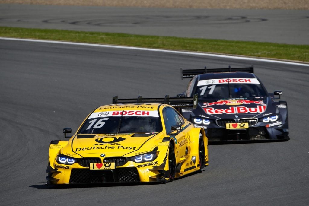 Moscow (RUS) 23th July 2017. BMW Motorsport, Race 10, Timo Glock (GER) DEUTSCHE POST BMW M4 DTM and Marco Wittmann (GER) Red Bull BMW M4 DTM.