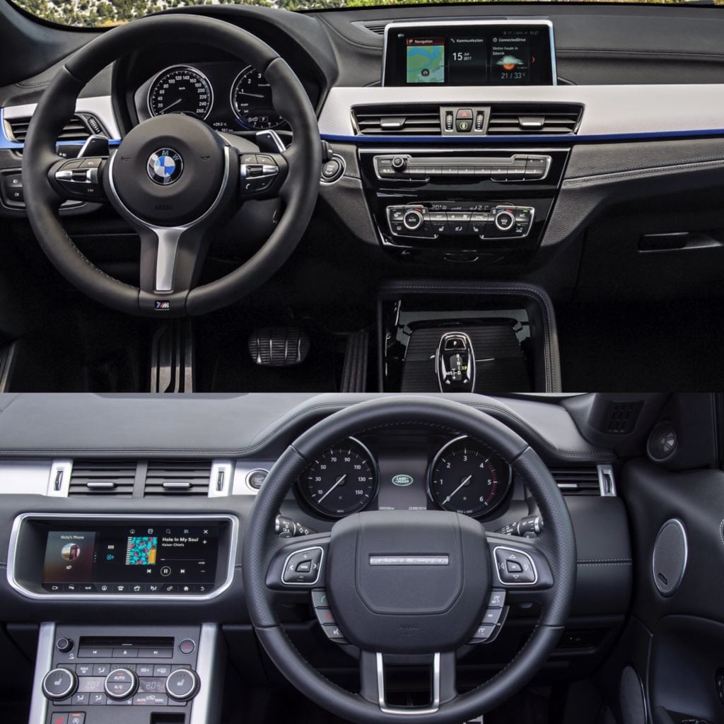 Сравнение фото BMW X2 vs Range Rover Evoque